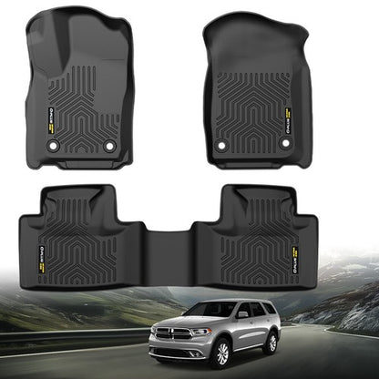 Solid Spare Fit For 16-24 Jeep Grand Cherokee Dodge Durango All Weather TPE Floor Mats Liner