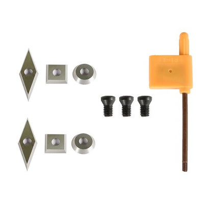 Solid Spare Carbide Woodturning Tool Mini Size 3 Piece Set Includes Diamond Shape Round
