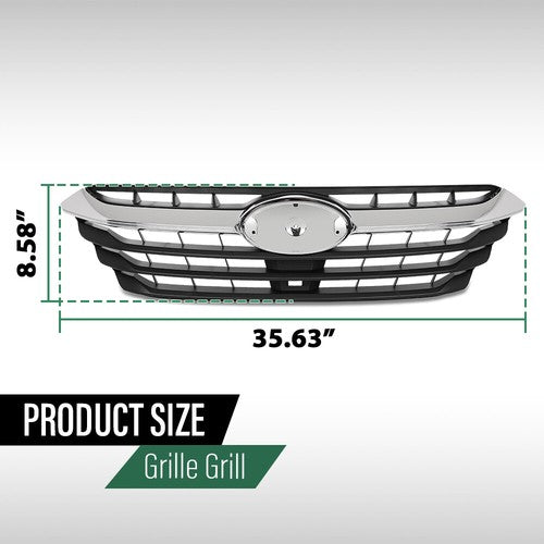 Solid Spare Fit For 2020-2022 Subaru Legacy Front Bumper Upper Grille Grill Black Chrome