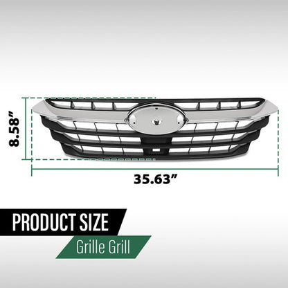 Solid Spare Fit For 2020-2022 Subaru Legacy Front Bumper Upper Grille Grill Black Chrome