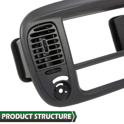 Solid Spare Fit For 1997-2003 Ford F150 Expedition Radio Climate Trim Bezel Dash Panel Gray