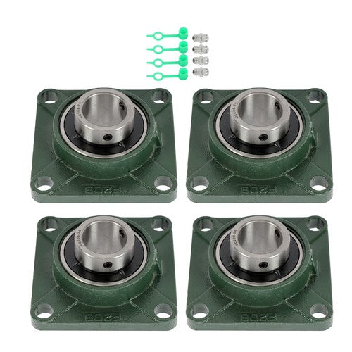Solid Spare 4PCS 1-1/2" Bore 4 Bolt Solid Base UCF208-24 Pillow Block Flange Bearing