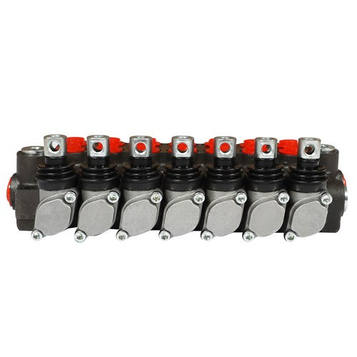 Solid Spare 7 Spool Hydraulic Directional Control Valve 13gpm P40 Double Acting Cylinder