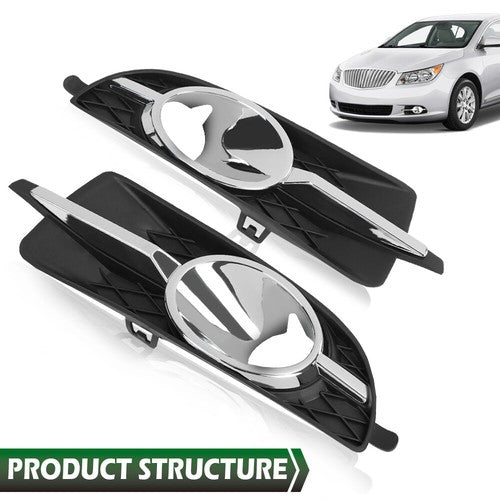 Solid Spare Bumper Fog Light Bezel Lamp Trim Fit For 2010-2013 Buick Lacrosse Left+Right