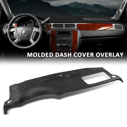 Solid Spare Fit For 2007-2014 Tahoe Avalanche Suburban Yukon TPE Dash Cover Cap Black