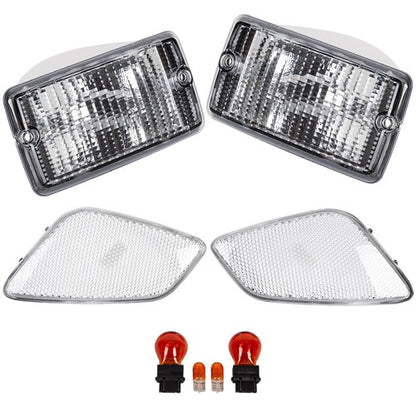 Solid Spare Clear Plastic Bumper Signal Fender Side Marker Lights For Jeep Wrangler TJ 97-06