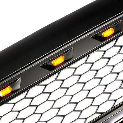 Solid Spare Black Plastic Front Upper Bumper Grille W/ LED For Toyota Tacoma 2005-2011