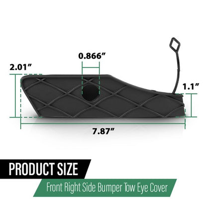 Solid Spare Front Bumper Tow Eye Hook Cover Cap Fit For 2013-2015 Mercedes GLK250 GLK350