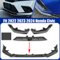 Front Bumper Spoiler Lip Splitter Carbon Fiber Print For 2022-2024 Honda Civic