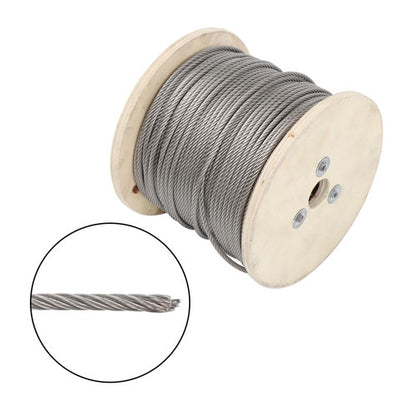 Solid Spare 3/16"x500ft 7x19 T304 Stainless Steel Wire Rope Cable 3700lb Fracture Strength