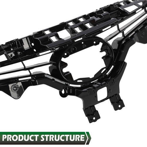 Solid Spare Fit For 2018 2019 2020 Toyota Camry SE XSE Front Bumper Upper Grille Grill Black