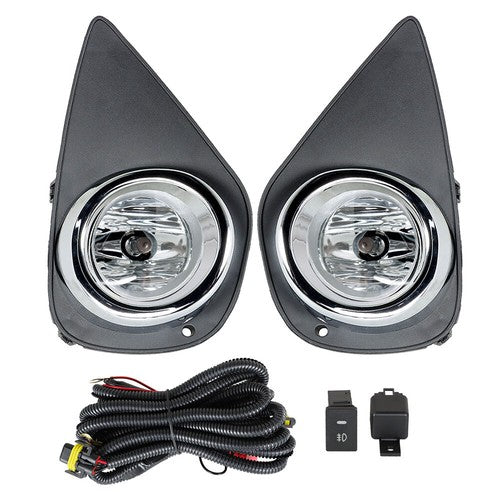 Solid Spare Pair Fog Lights Assembly Wiring+Switch+Cover For 15-16 Toyota Yaris 8122002110