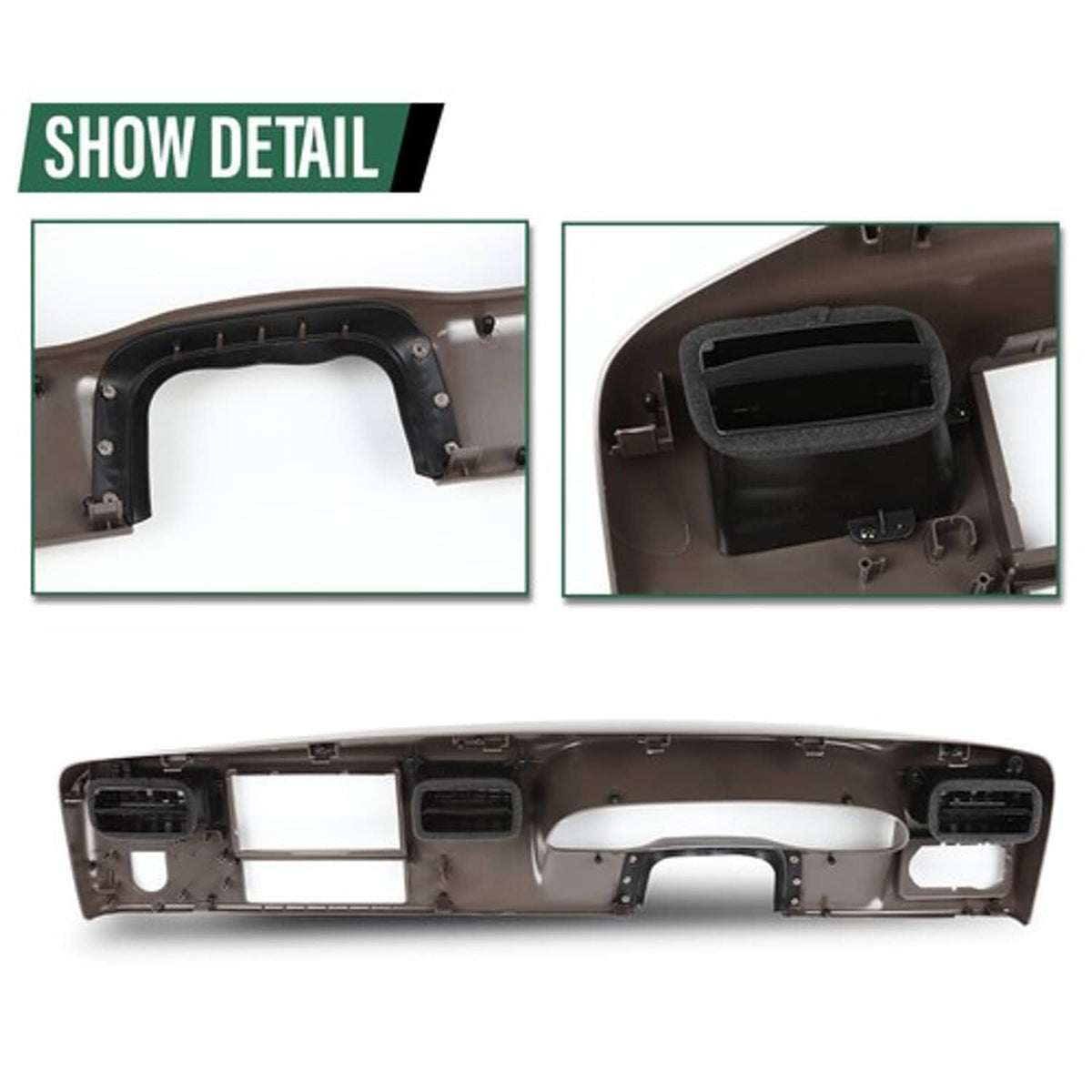 Solid Spare Dash Cluster Radio Bezel Trim Panel Brown Fit For 1999-2004 Ford F250 F350