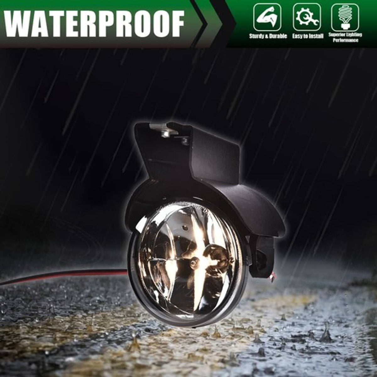 Solid Spare Fit For 97-00 Dodge Dakota / 98-00 Durango Fog Lights Driving Lamps Smoke