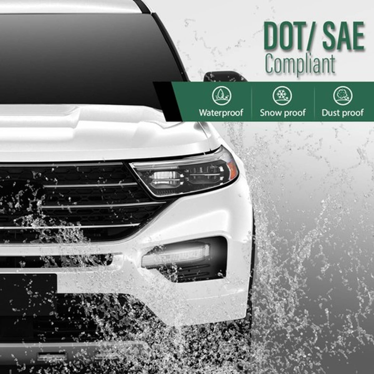 Solid Spare Fit For 20-24 Ford Explorer Front Bumper LED Fog Light Driving Lamp Left Side
