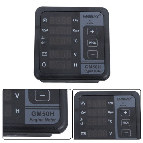 Solid Spare Diesel Engine Monitor Oil pressure gauge GM50H Generator Battery Voltage Meter