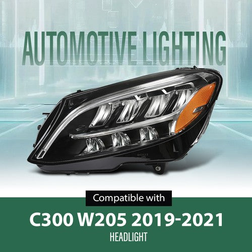 Solid Spare Full LED Headlight Left Driver Side Fit For 2019-2021 Mercedes Benz C300 W205