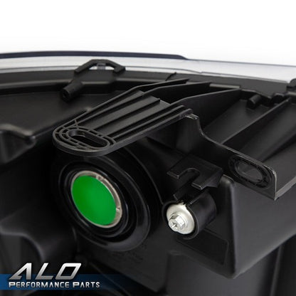 Solid Spare [LED DRL STRIP]FIT FOR 07-14 CHEVY SILVERADO BLACK HOUSING CLEAR CORNER HEADLIGH