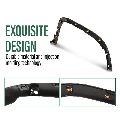 Solid Spare Front Fender Flare Wheel Arch Trim Fit For 2019-2023 Jeep Cherokee Left Side