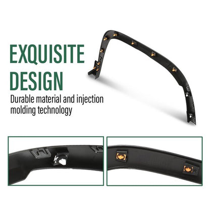 Solid Spare Front Fender Flare Wheel Arch Trim Fit For 2019-2023 Jeep Cherokee Left Side