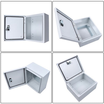 Solid Spare 12x10x6" NEMA 4X Steel Electrical Box, IP56 Waterproof Lockable w/Mounting Plate