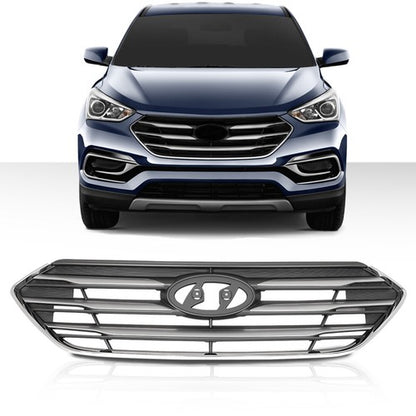 Solid Spare Fit For 2017-2018 Hyundai Santa Fe Sport Front Bumper Upper Grille Assembly