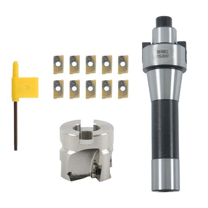 Solid Spare R8 FMB22 Arbor 400R 50MM Face End Mill Shell Cutter 10Pc APMT1604 Carbide Insert