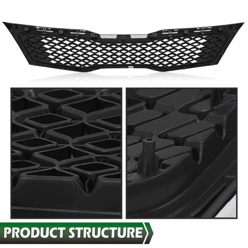 Solid Spare Fit For 2011-2013 Kia Optima Front Bumper Lower Grille Grill w/ Chrome Trim