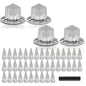 Solid Spare New 4pcs Rear Hub Cover For Semi Truck Wheel Cover 33mm Nut Covers Spiked Silver