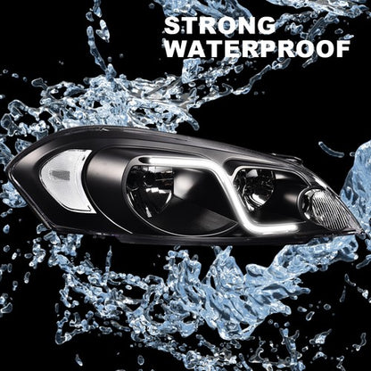 Solid Spare Fit For 2006-2016 Chevy Impala/Monte Carlo LED DRL Clear Lens Black Headlights