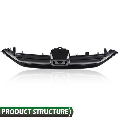Solid Spare Fit For 2020-2022 Honda CR-V CRV BlackFront Bumper Upper Honeycomb Grille Grill