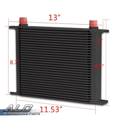 Solid Spare Universal 30 Row 10AN Aluminum Engine Oil Cooler Kit + 7" Cooling Fan Black New