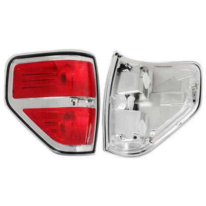 Solid Spare For 2009-2014 Ford F-150 Pickup Truck Rear Tail Lights Brake Lamps Assembly Kit