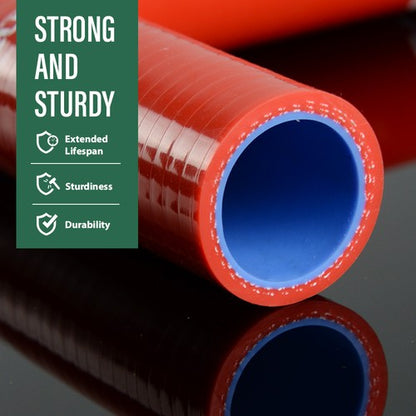 Solid Spare Fit For 88-94 Ford F-Series Bronco 5.0L/5.8L Silicone Radiator Hose Kit Red
