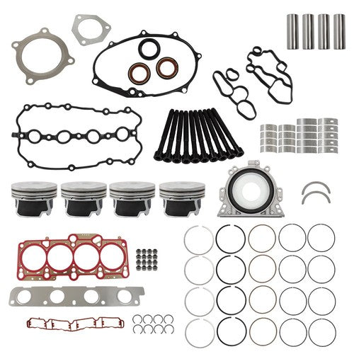 Solid Spare Engine Rebuild Overhaul Kit Pistons Seals Fit For Audi A3 A4 2004-2008 2.0L L4