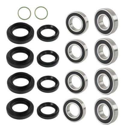 Solid Spare Fit For Yamaha Rhino 450 660 700 2011 New Front Rear Wheel Bearings Seals Kits
