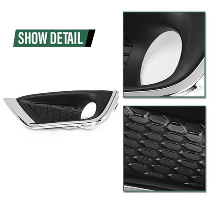 Solid Spare Fit For 2017-2020 Jeep Compass Front Bumper Fog Light Cover Bezel Left+Right