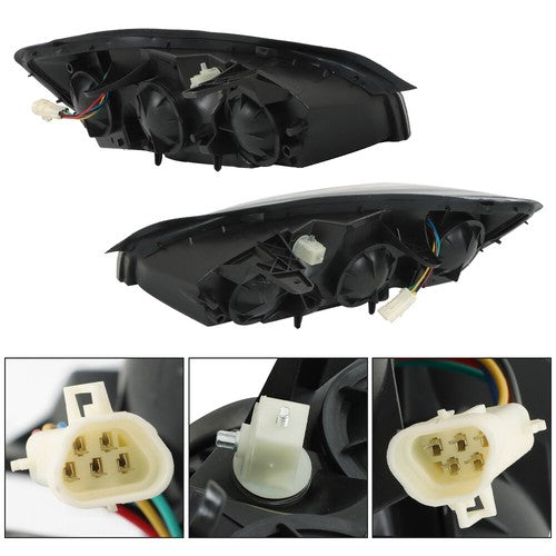 Solid Spare For Chevy Malibu 2004-2008 Headlights Headlamps Housing Halogen Black RH & LH