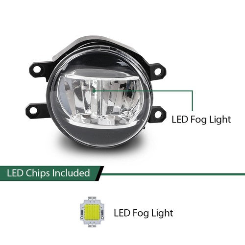 Solid Spare Fit For Toyota Camry Corolla RAV4 Yaris Lexus LED Fog Lights Driving Lamps