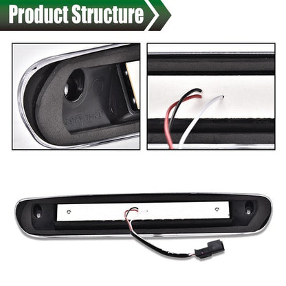 Solid Spare Fit For 07-14 Silverado/Sierra LED Third Brake Tail Light Cargo Lamp Chrome
