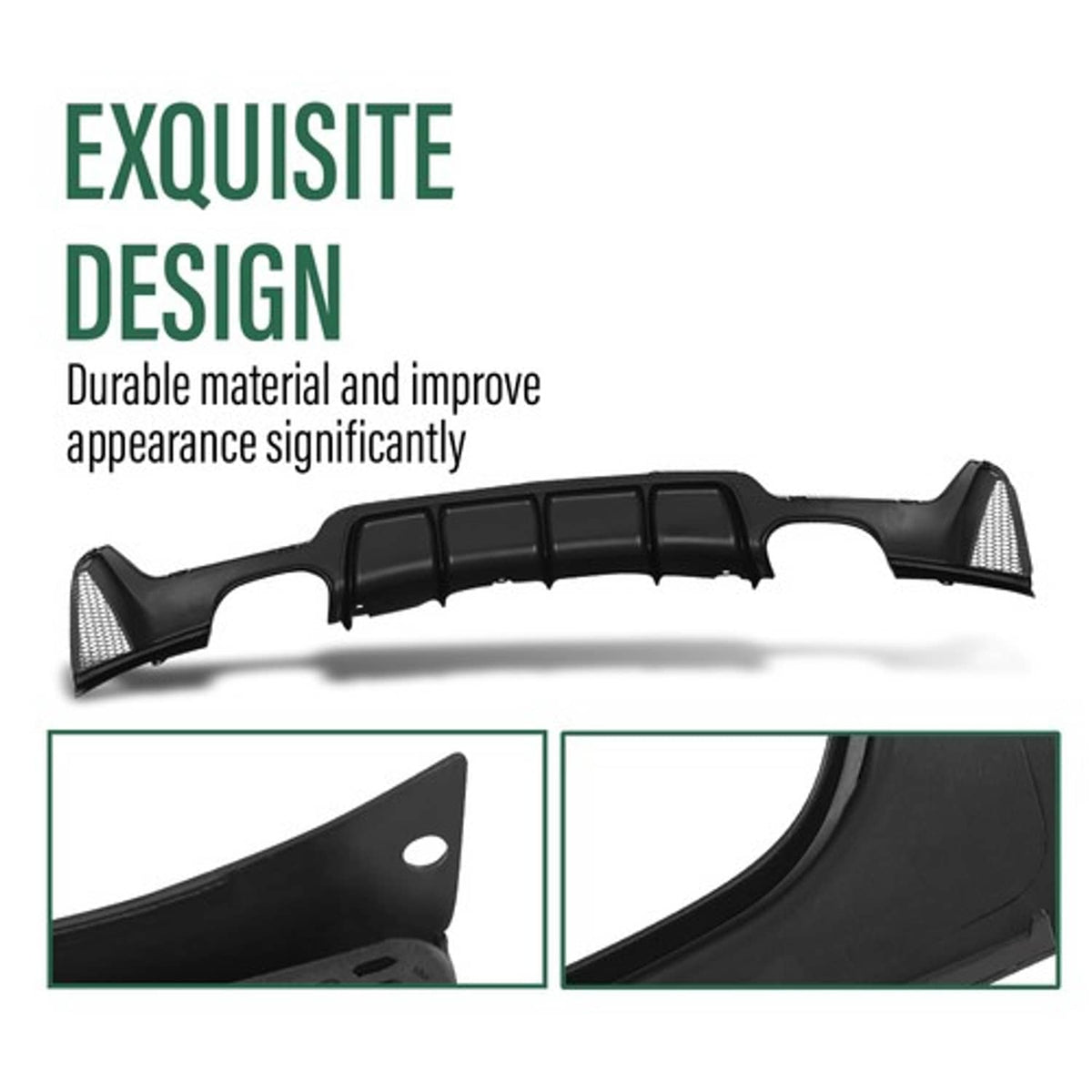 Solid Spare Rear Bumper Diffuser Quad Exhaust Fit For 14-20 BMW F32 F33 F36 4 Series M Sport