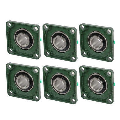 Solid Spare 6 Pcs UCF 208-24 Pillow Block Flange Mounted Bearing 1-1/2" Bore 4 Bolt