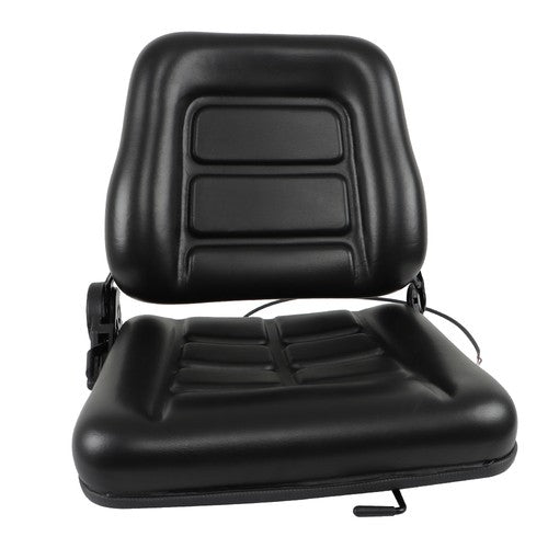 Solid Spare Universal Fold Down Forklift Seat with Adjustable Angle Back,Micro Switch Black