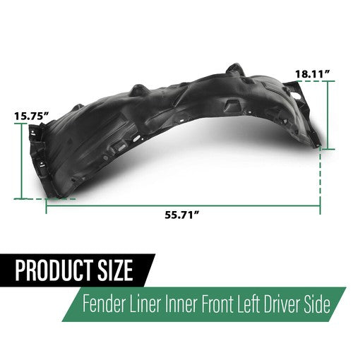 Solid Spare Front Fender Liner Splash Shield LH Side Fit For 2018 2019 2020 Toyota Camry