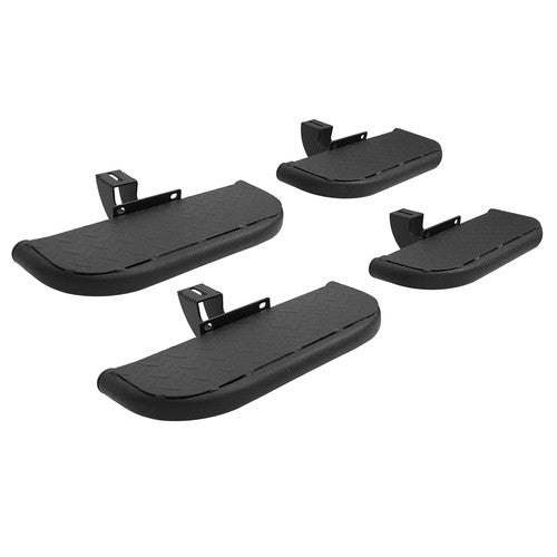 Solid Spare 4Pcs Running Boards Side Hood Steps For 2007-2018 Jeep Wrangler JK Steel 4Dr