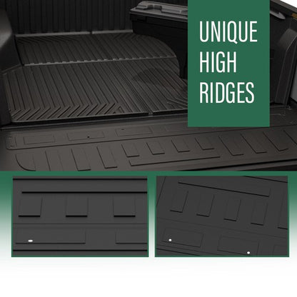 Solid Spare Fit For 17-24 Honda Ridgeline 5.3FT All Weather TPE Truck Bed Mat Protection