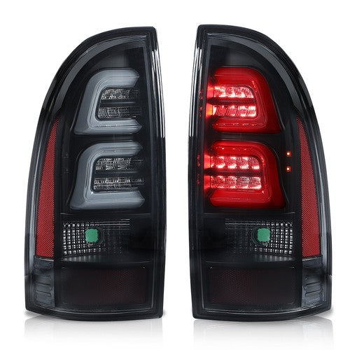 Solid Spare LED Tube Tail Lights Brake Lamps Smoke/Black Fit For 2005-2015 Toyota Tacoma