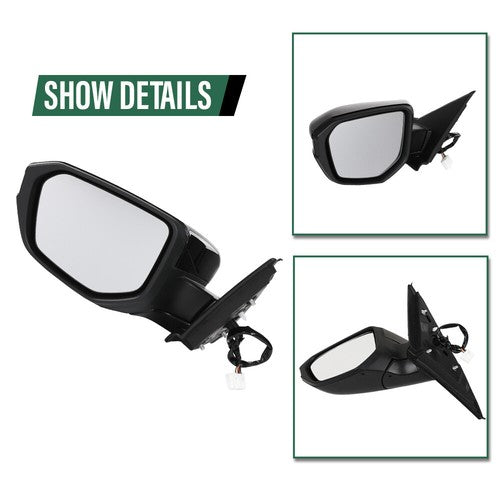 Solid Spare Left Power Mirror Manual Fold Heated w/ 5-Pin Fit For 2016-2021 Honda Civic