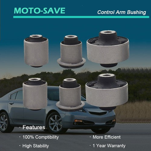 Solid Spare Fit For 04-08 Honda Accord Front Lower Control Arm Inner & Outer Bushing Kit 6Pc