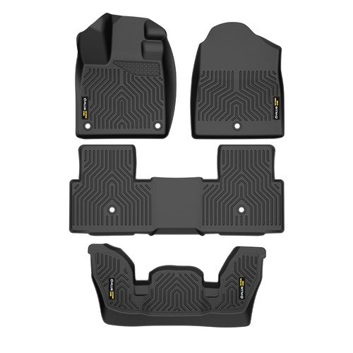 Solid Spare Fit For 23-24 Honda Pilot TPE Floor Mats All Weather Front Rear Row Carpet Liner